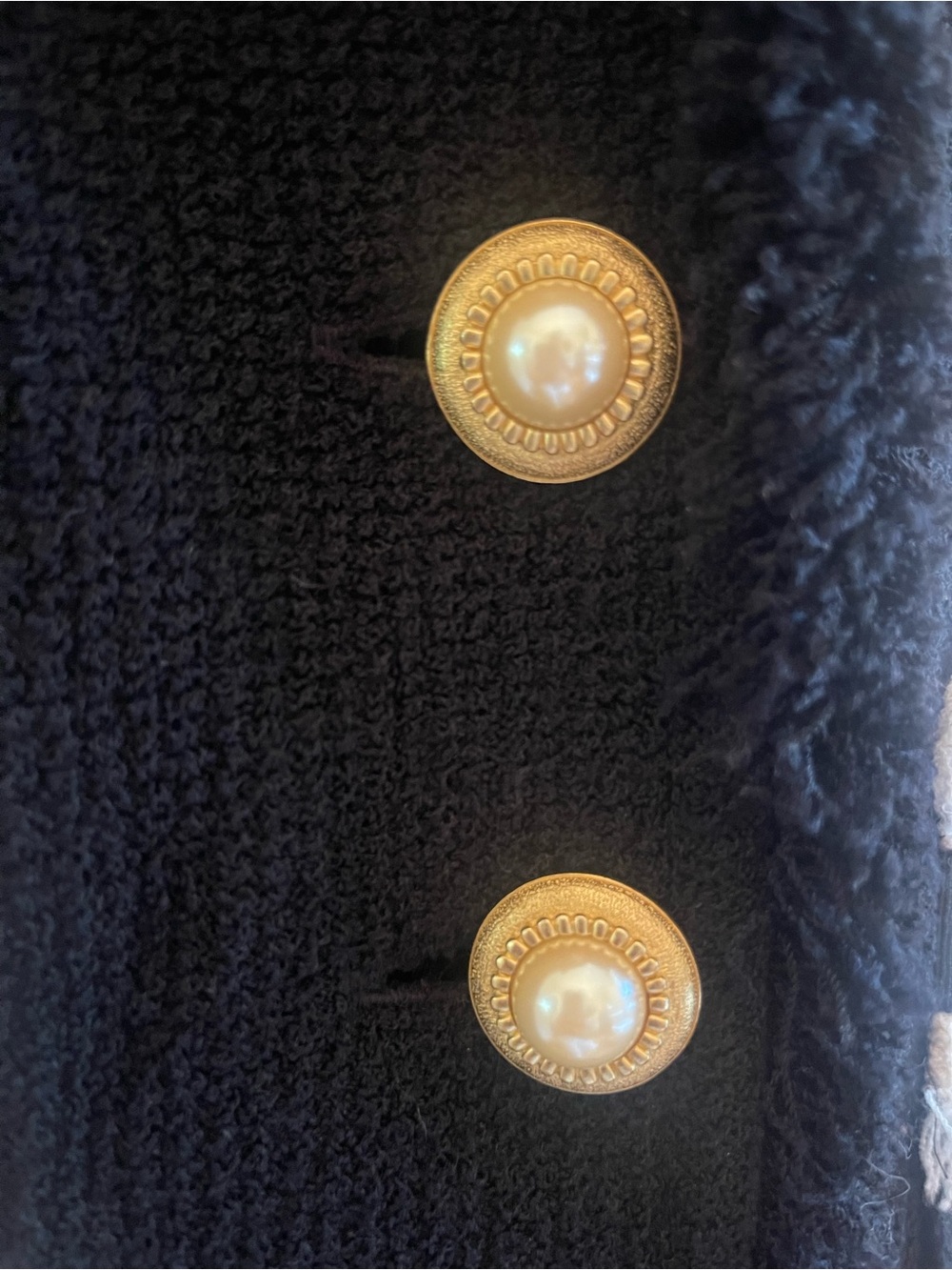 St. John Boutiques Black Bouclé Blazer with Cream Fringe and Gold Buttons - Picture 8 of 13